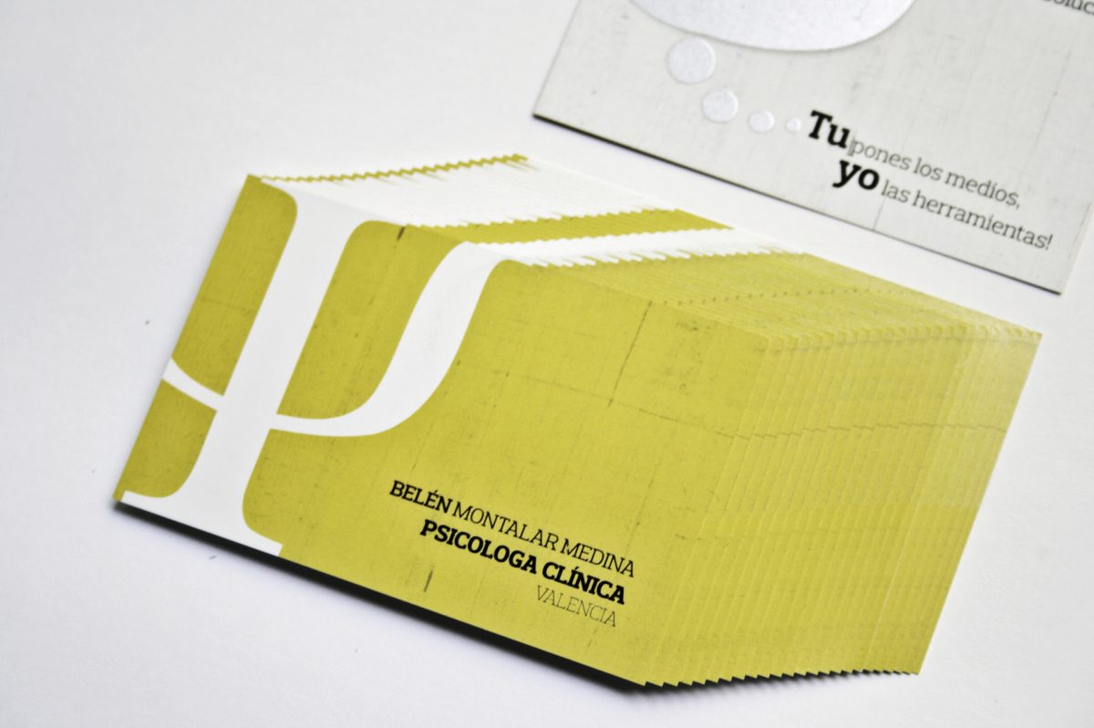 Tarjetas Belen Montalar Medina. Impresas en CMYK 4+4 + tinta rasclabe, sonbre papel estucado mate 350gr.