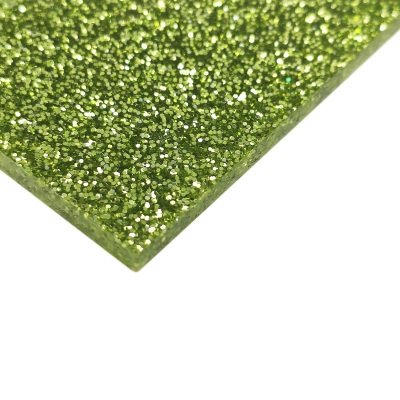 Metacrilato Green Glitter | Para más información consulta nuestro catálogo en PDF